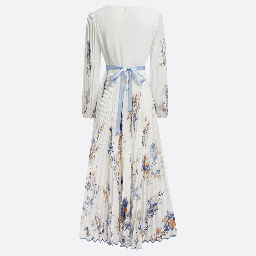 Robe longue à encolure en V