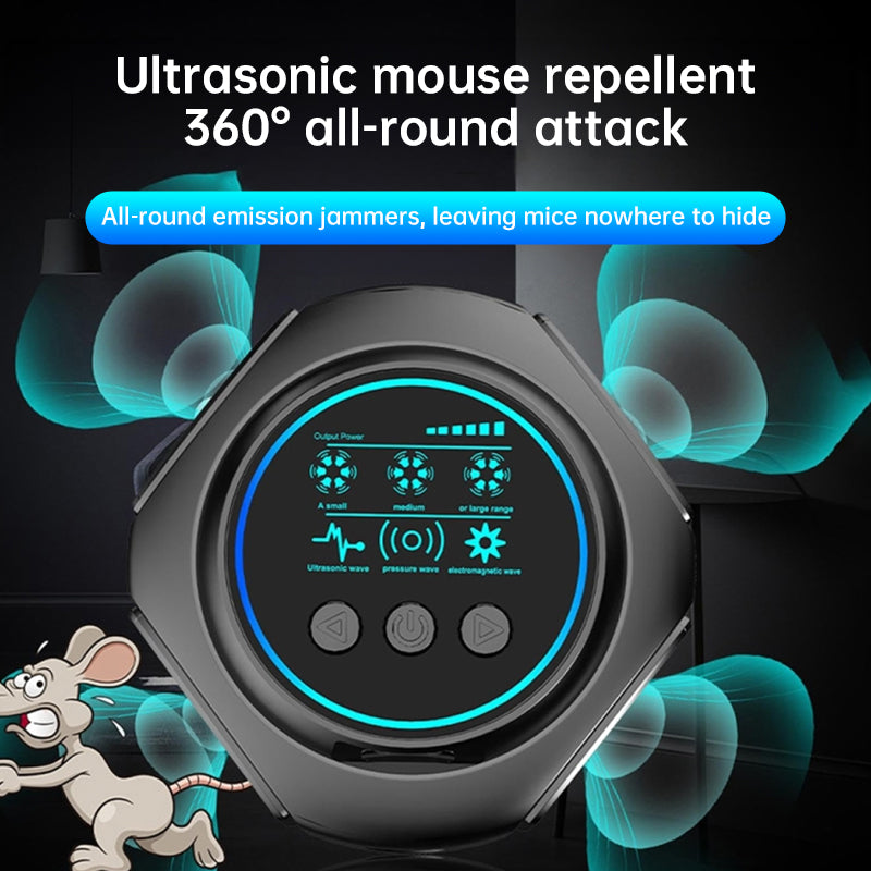 4-in-1 ultrasonic rodent repellent, 360° electronic...