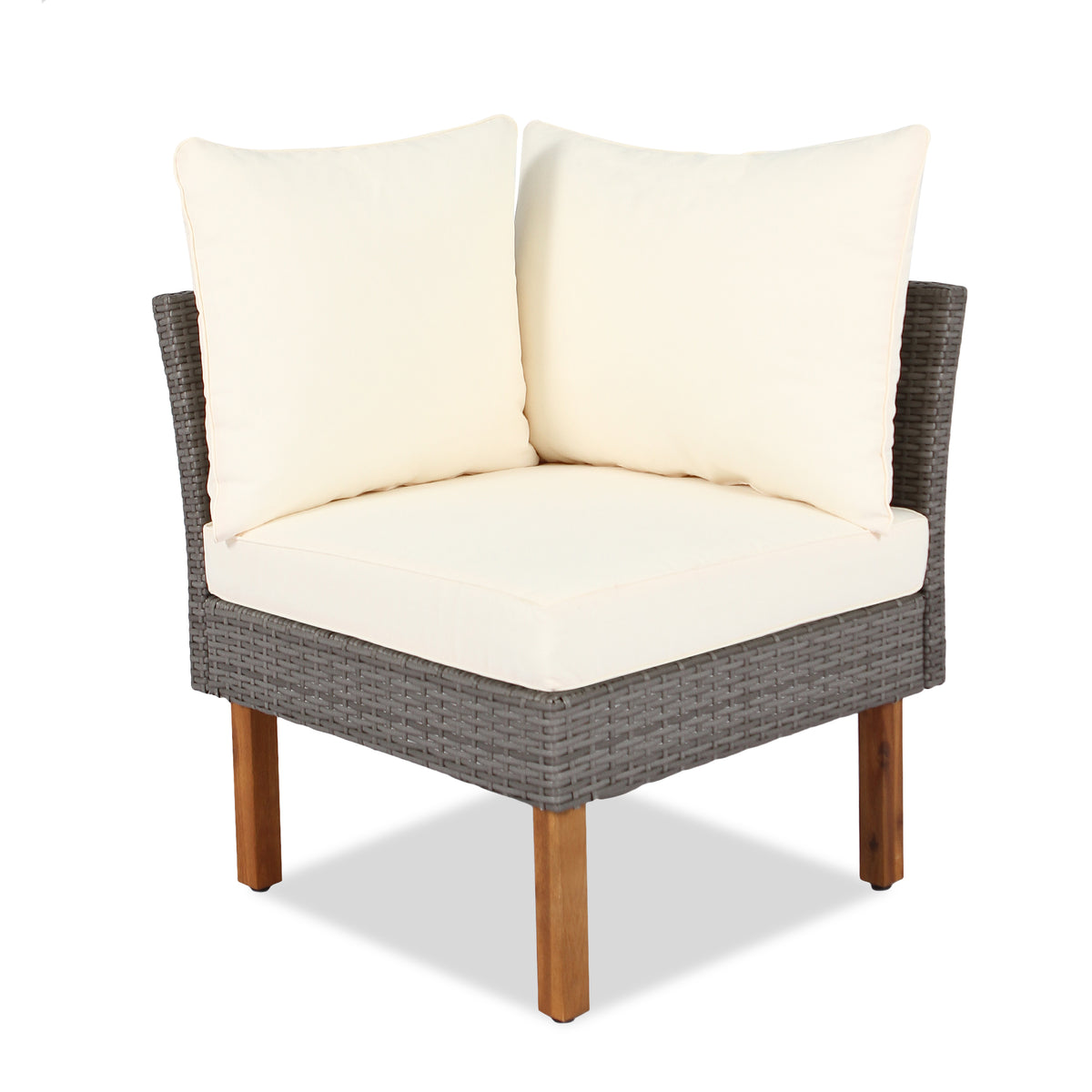 9-piece Patio rattan furniture set with Acacia...