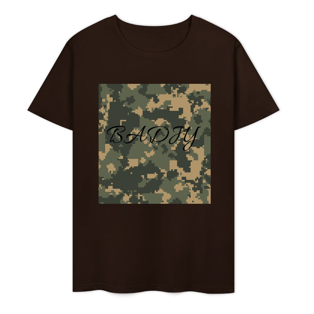 Camiseta de manga corta de algodón puro con estampado a doble cara