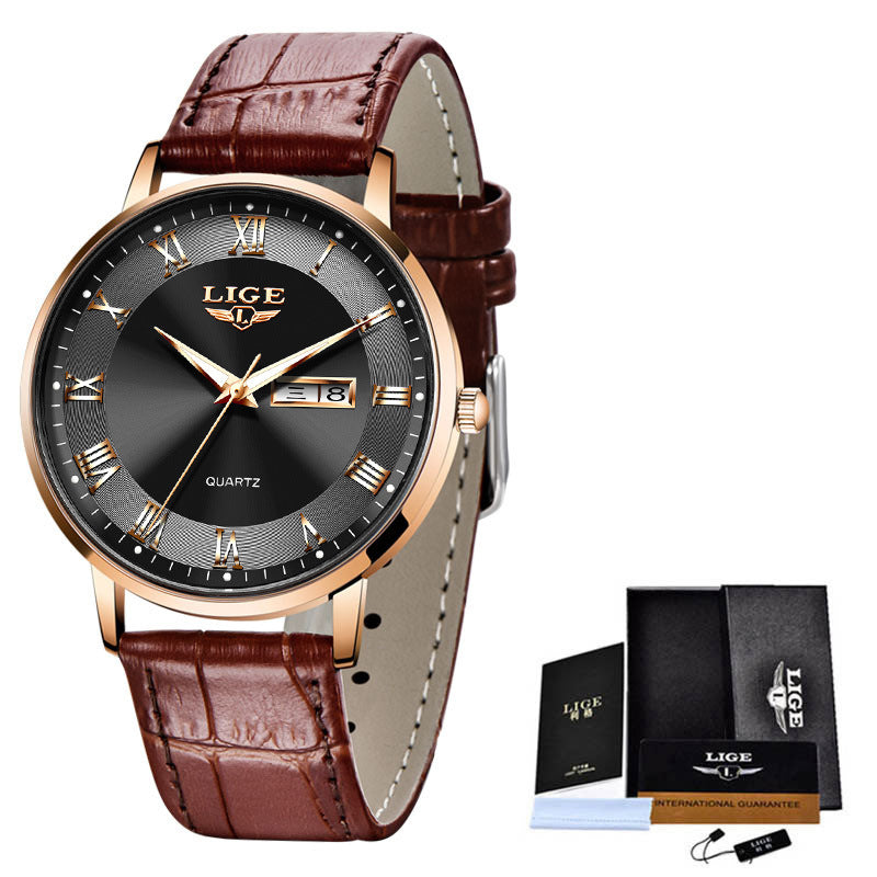 LIGE Ultra Thin Ladies Quartz Watch Classic