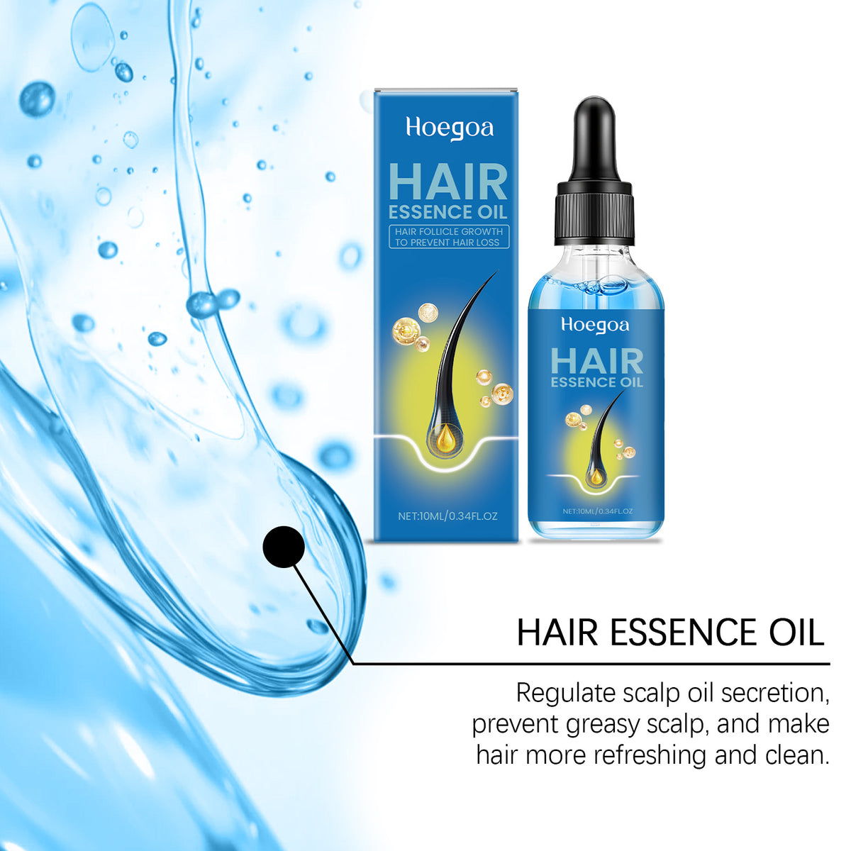 Hoegoa Hair Care Serum, Gently Moisturizes and Hydrates Hair for a Smooth, Soft, Luminous, and Frizz-Free Finish