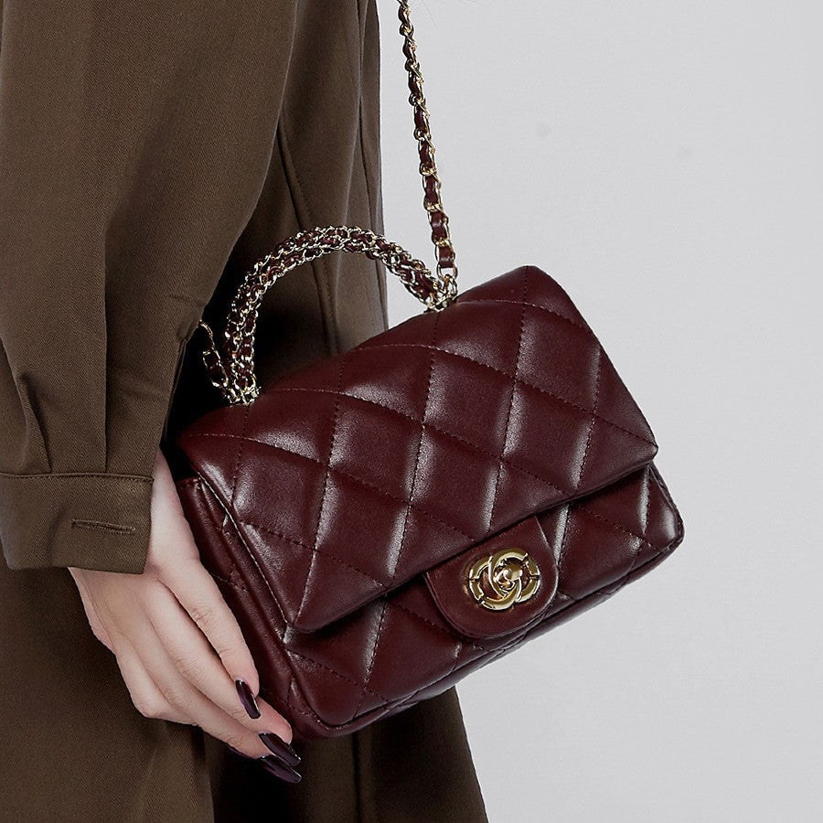 Metal Chain Diamond Handbag