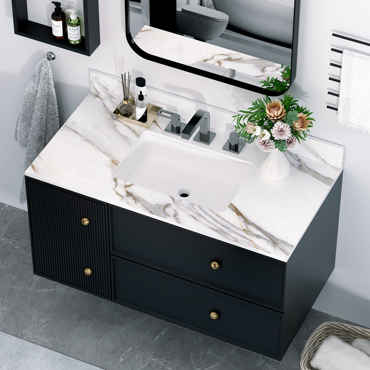 43 inch marble countertop with base...