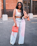 Gradient Blush Denim Pants
