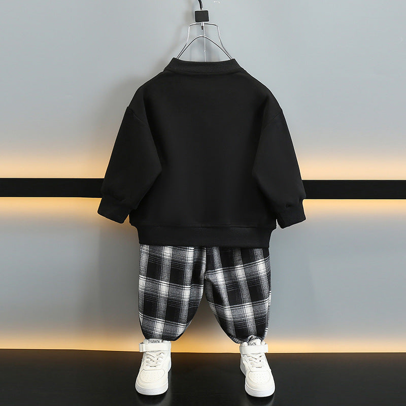 Boys Spring Autumn Casual Sweatshirt Set Two...