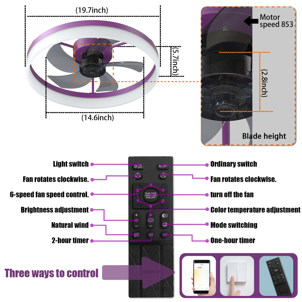 Ceiling Fans with Lights Dimmable...