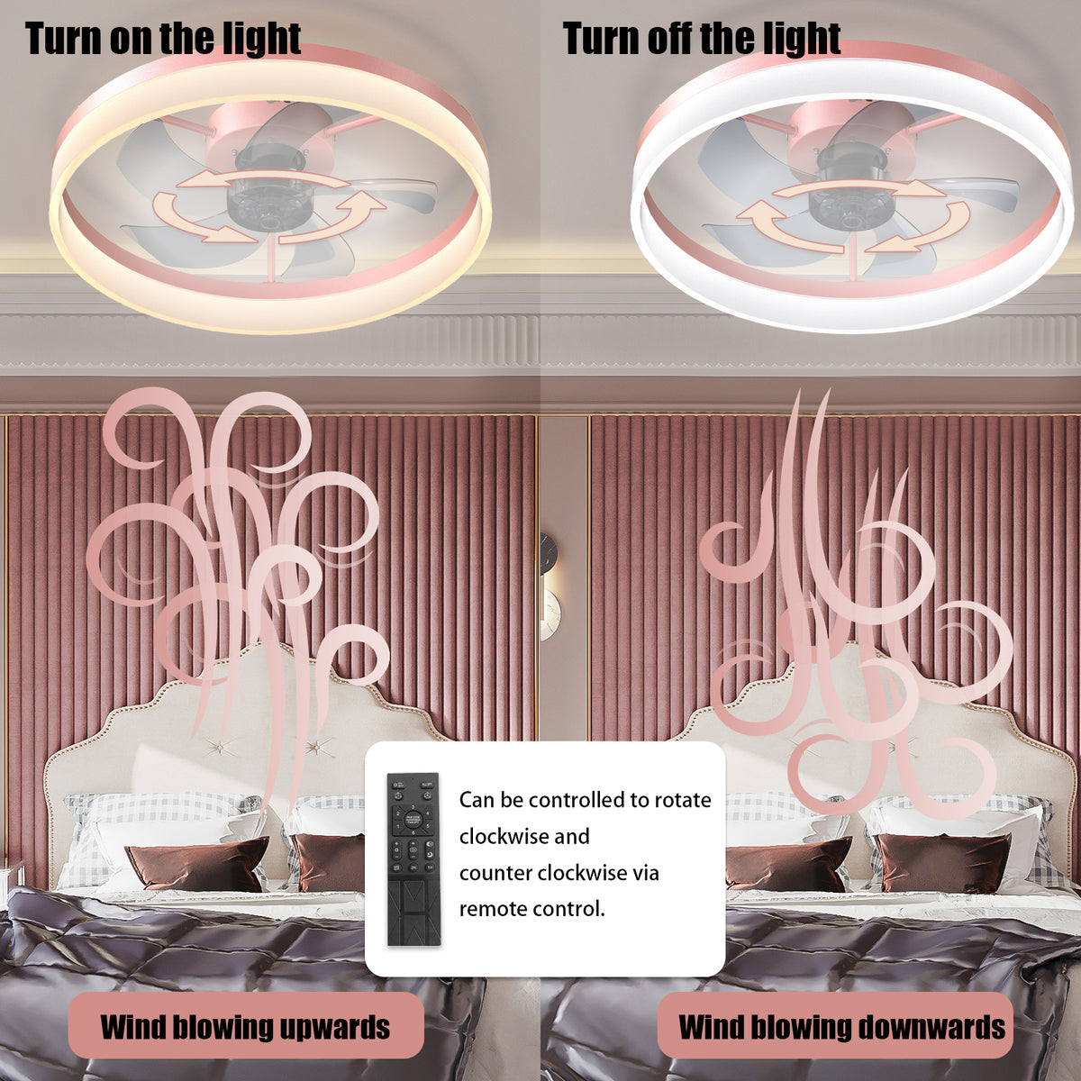Ceiling Fans with Lights Dimmable LED...