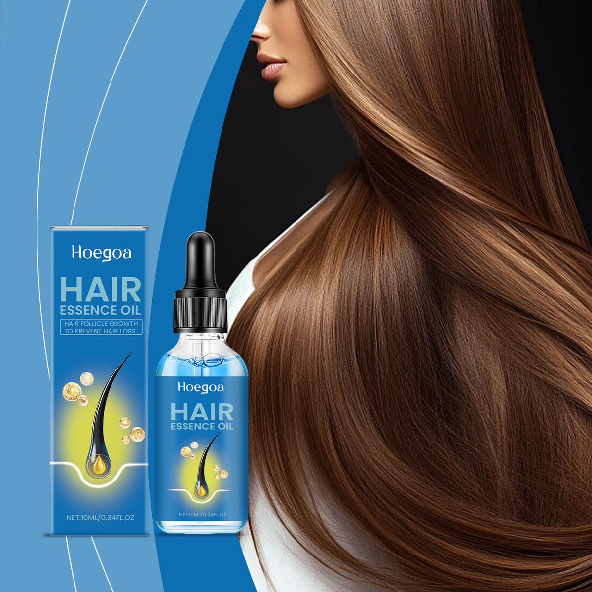 Hoegoa Hair Care Serum, Gently Moisturizes and Hydrates Hair for a Smooth, Soft, Luminous, and Frizz-Free Finish