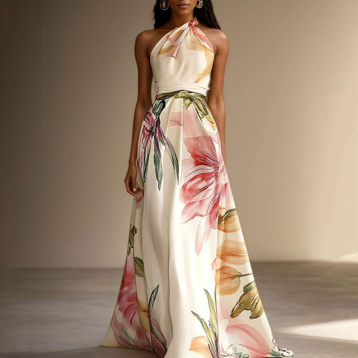 Robe longue asymétrique à une épaule