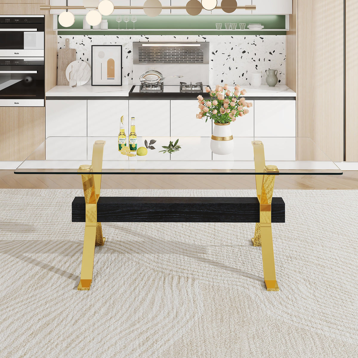 Dining table Modern tempered glass