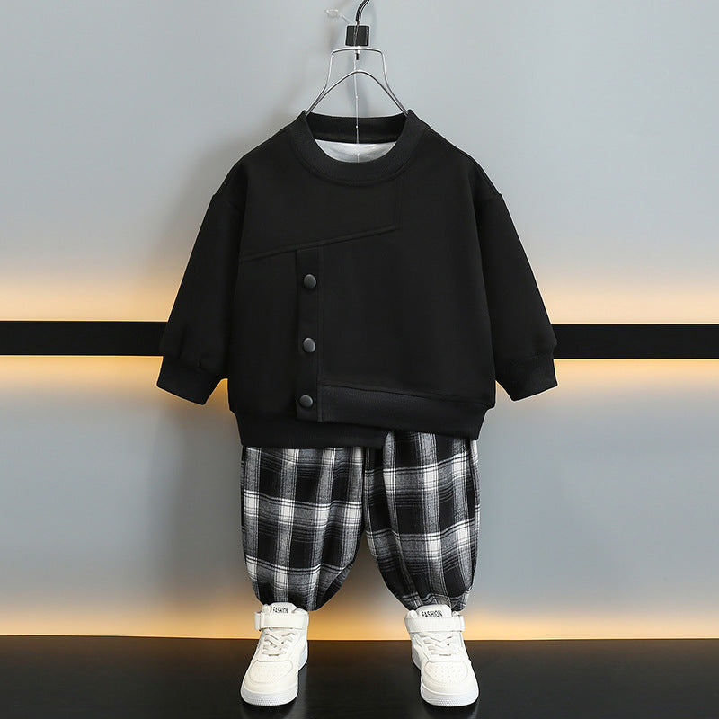 Boys Spring Autumn Casual Sweatshirt Set Two...