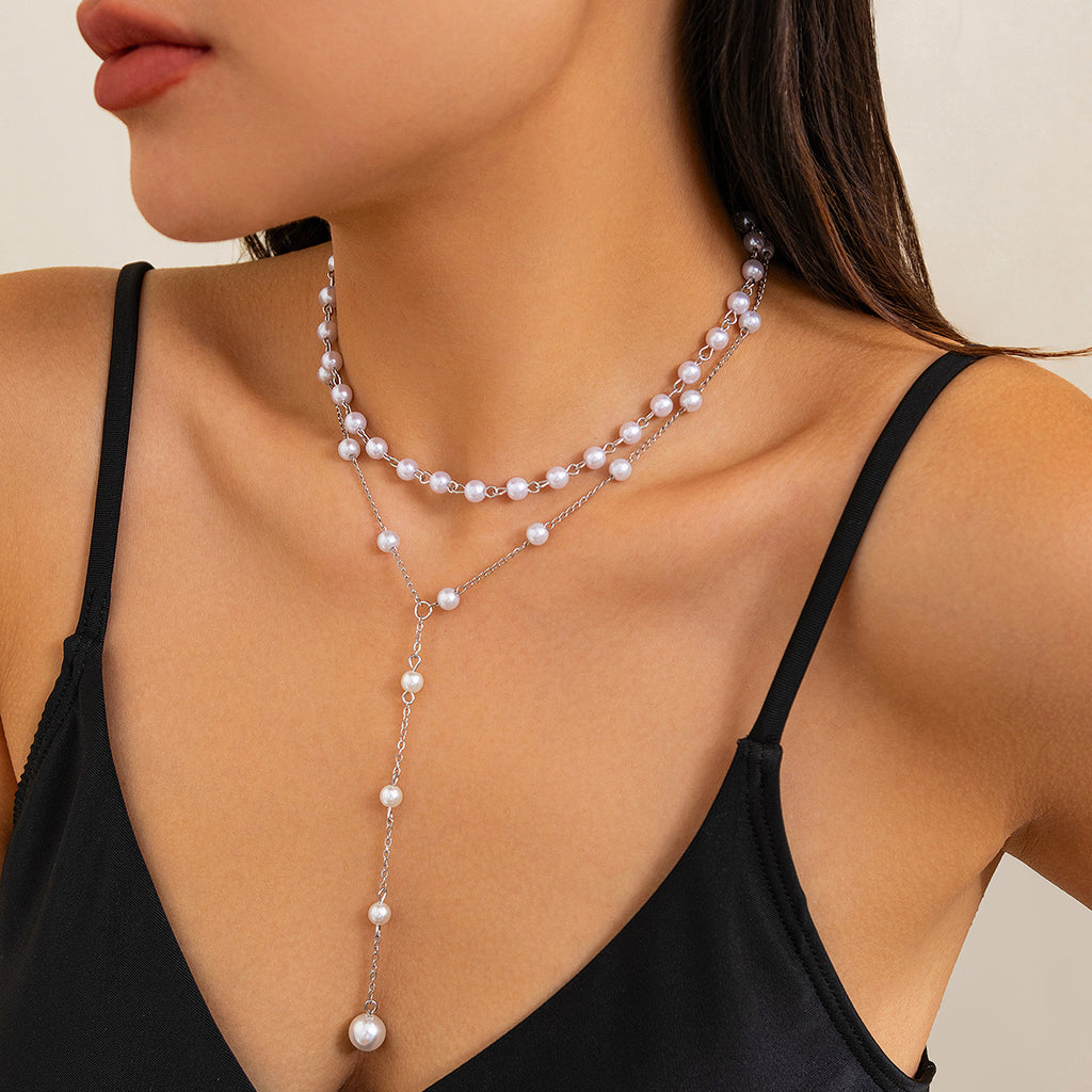Fashionable pearl bead multi-layer...