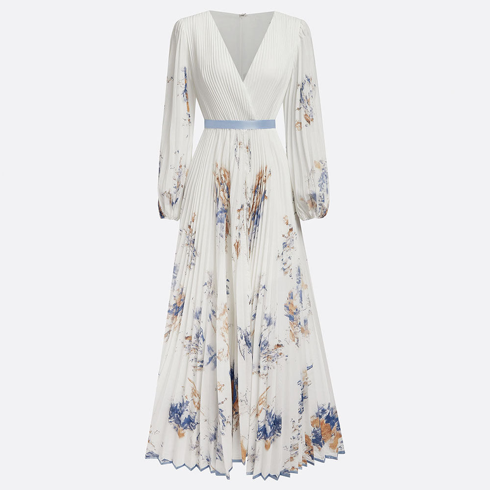 Robe longue à encolure en V