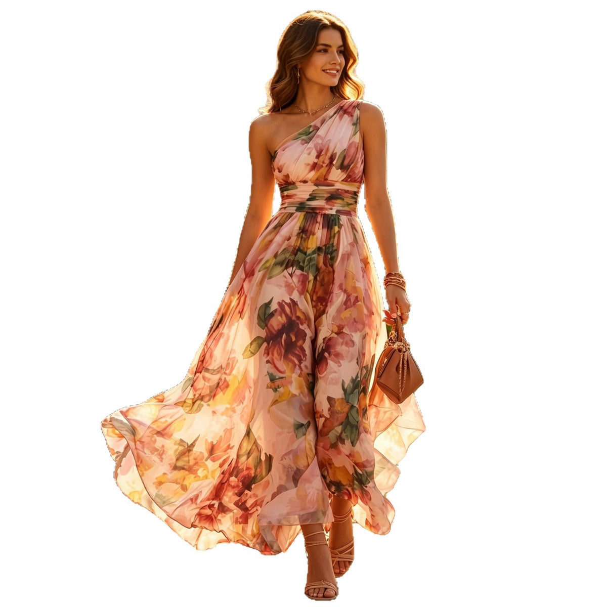 One Shoulder Beach Long Dress