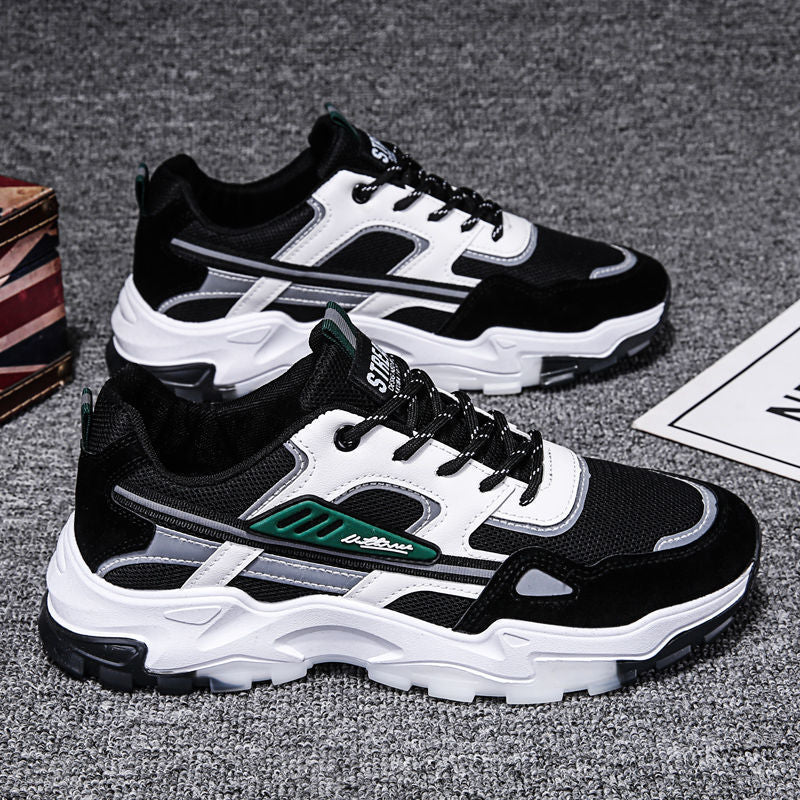 Zapatillas de running transpirables de malla para hombre, estilo informal, para estudiantes, de viaje, antideslizantes