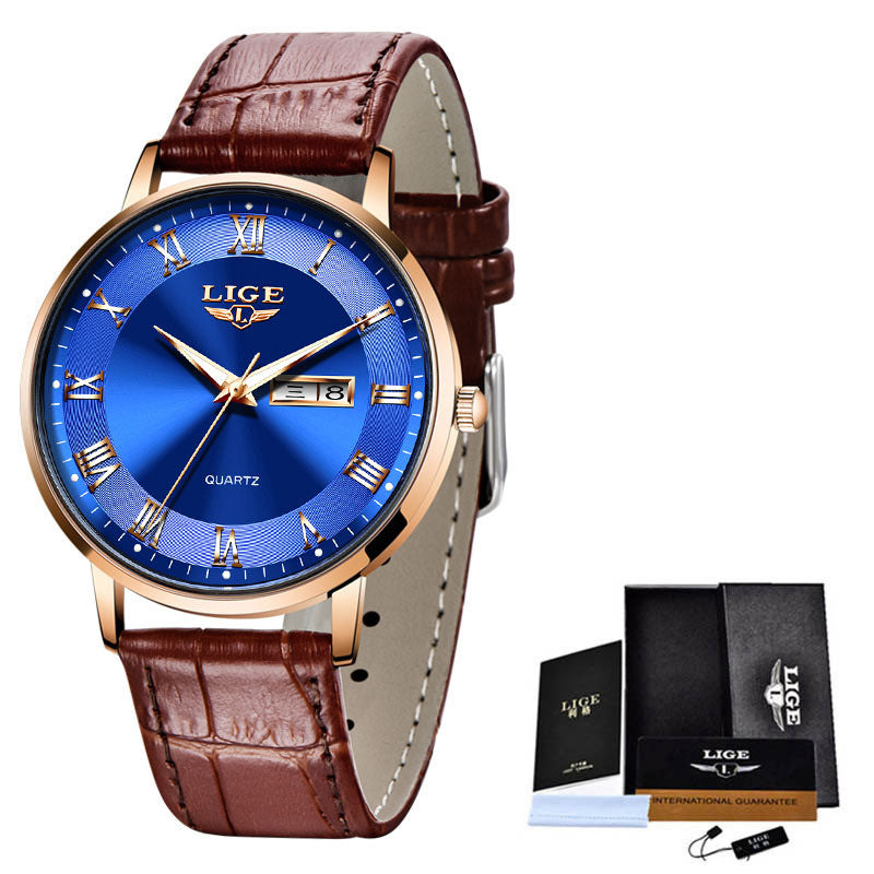 LIGE Ultra Thin Ladies Quartz Watch Classic