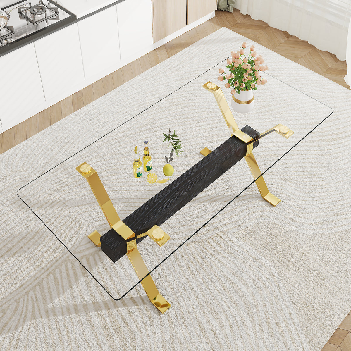 Dining table Modern tempered glass