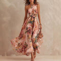 Robe longue de plage à taille cintrée et à une épaule