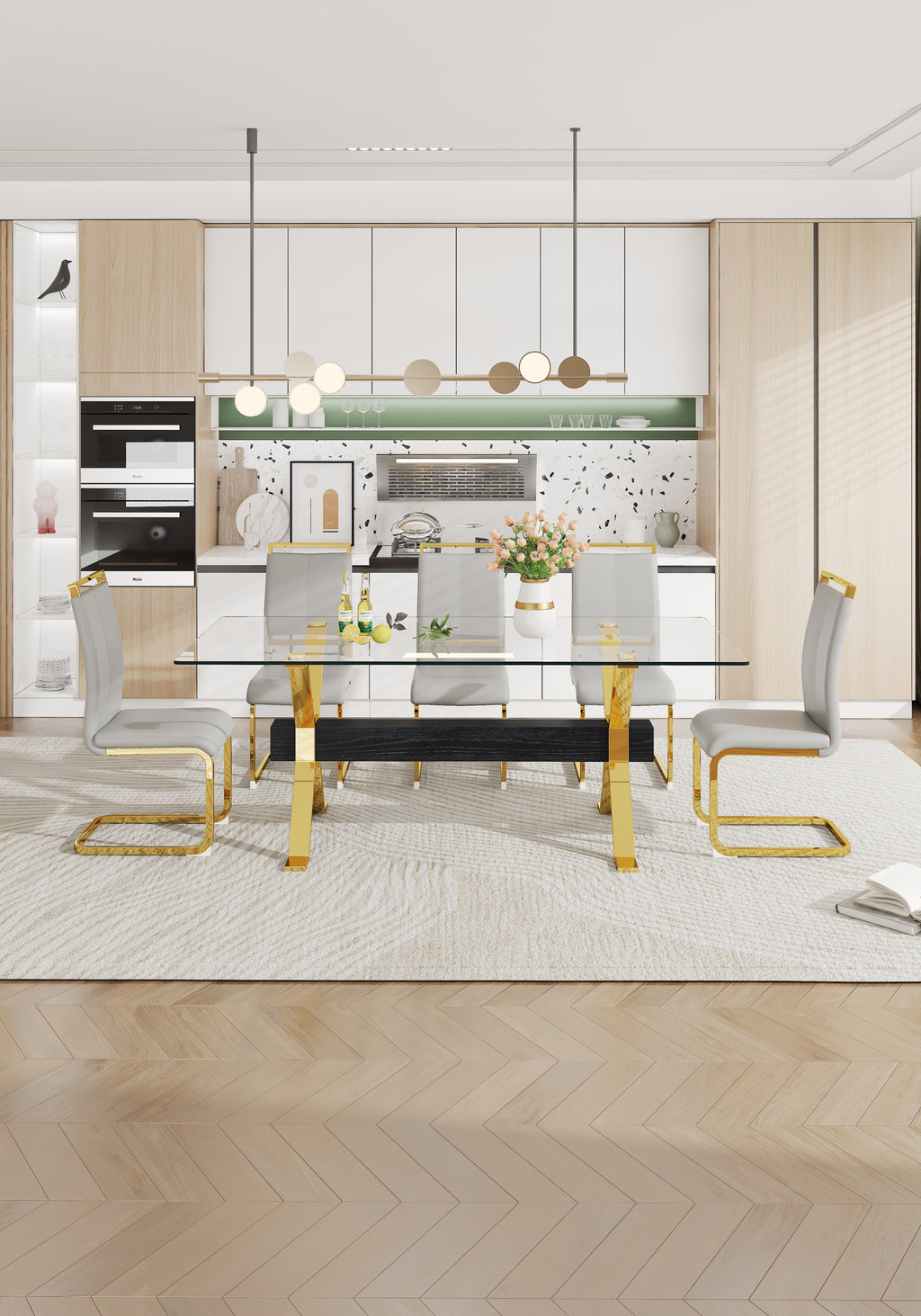 Dining table Modern tempered glass