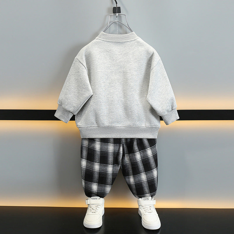 Boys Spring Autumn Casual Sweatshirt Set Two...