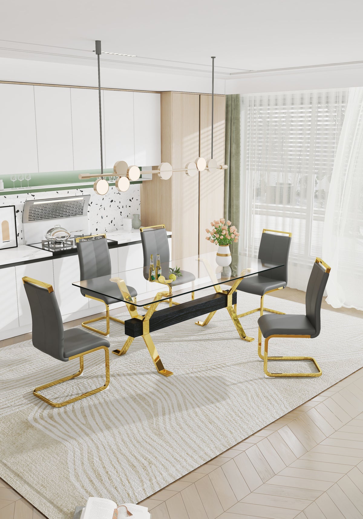 Dining table Modern tempered glass