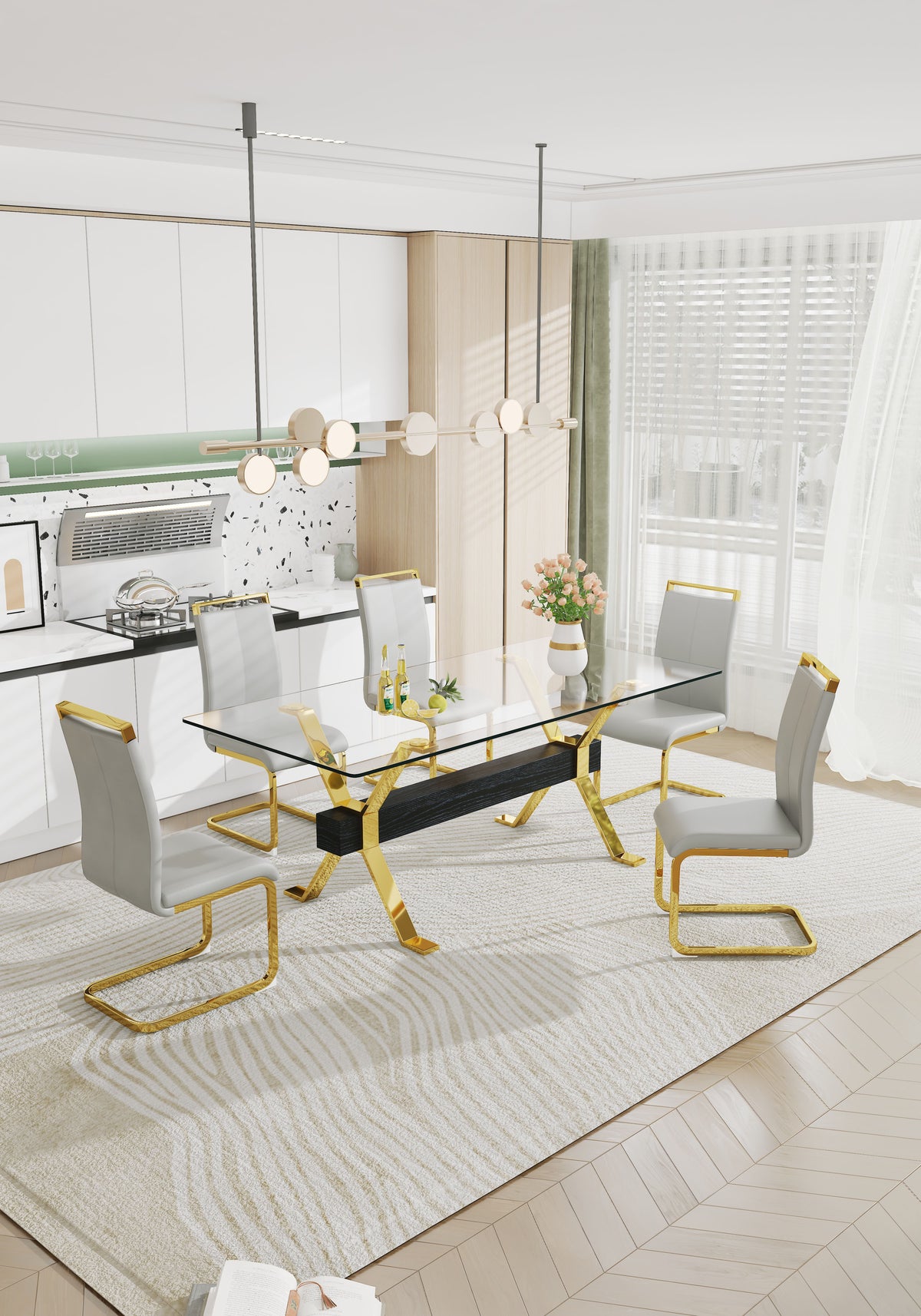 Dining table Modern tempered glass
