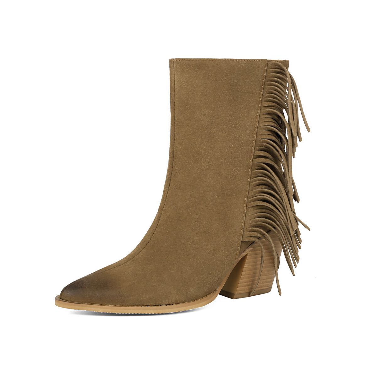 Western Tassel Ankle Boots