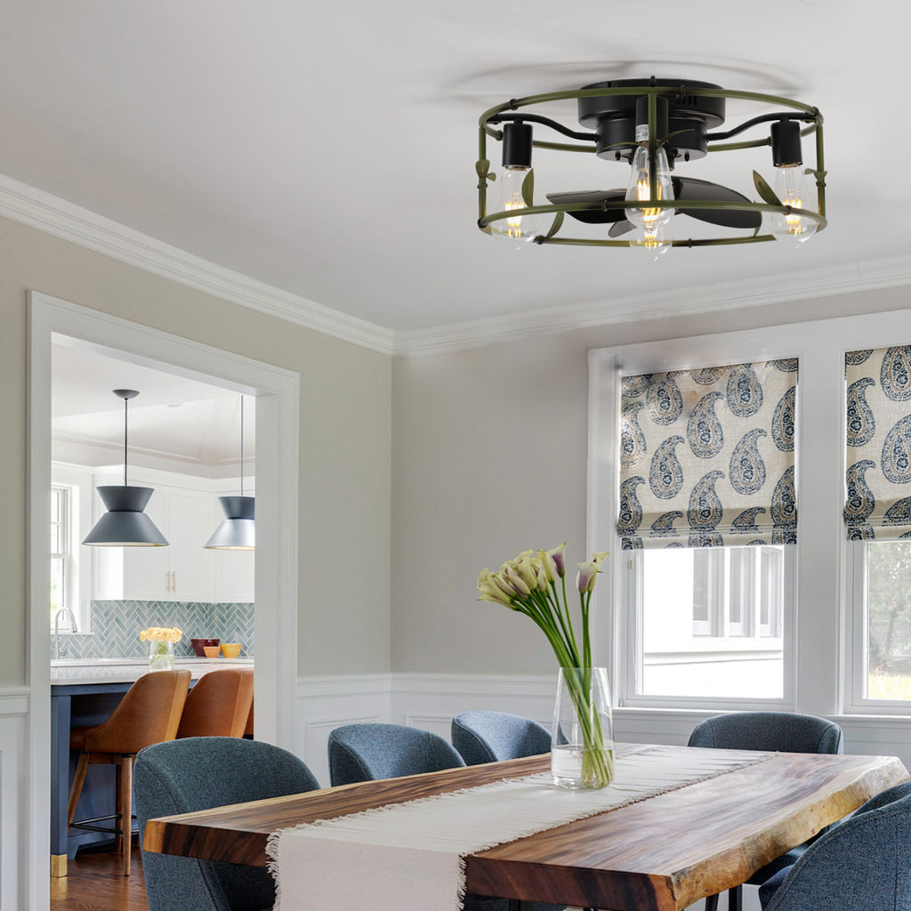 Flush Mount Ceiling Fans with Lights...
