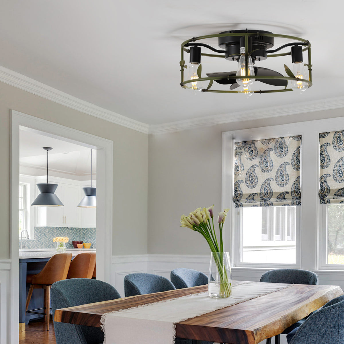 Flush Mount Ceiling Fans with Lights...