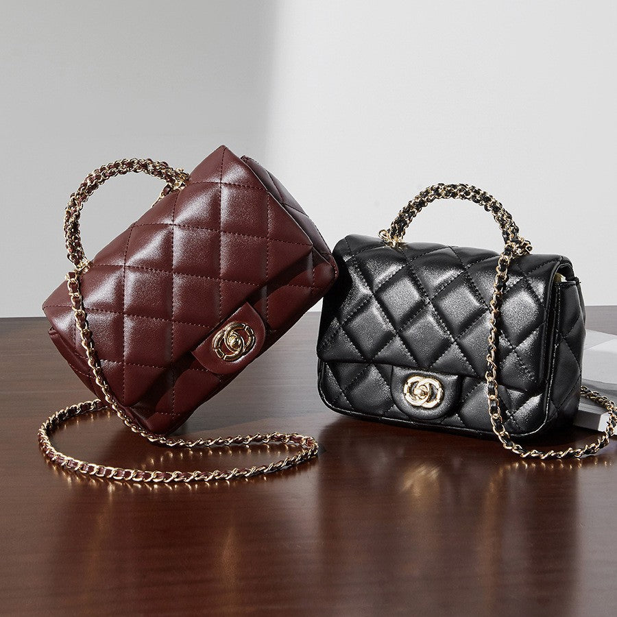 Metal Chain Diamond Handbag