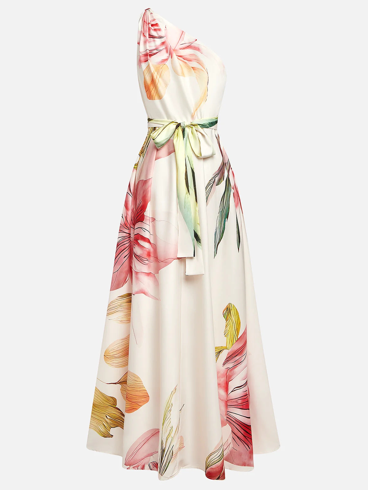 Robe longue asymétrique à une épaule