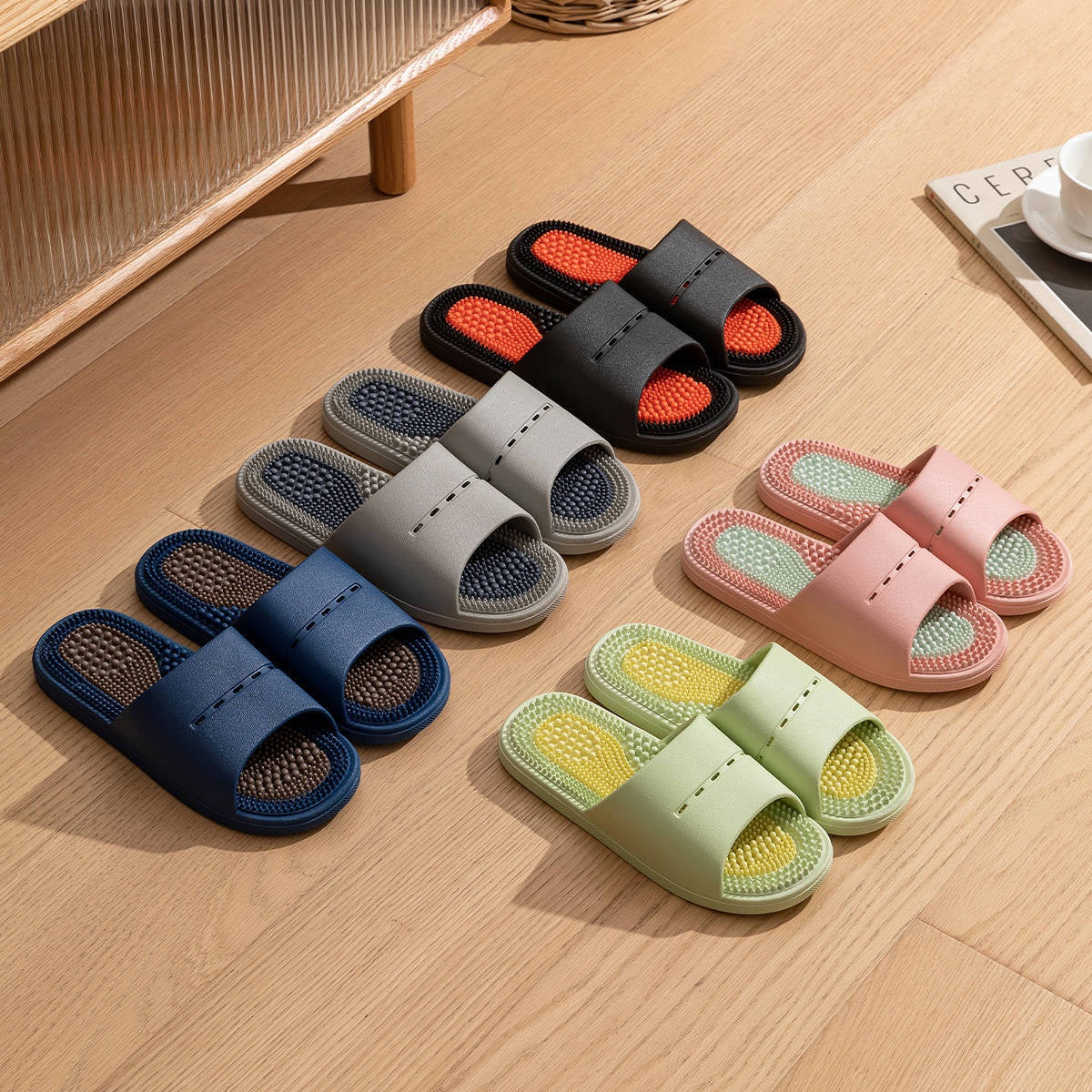 Massage Slippers Non-Slip Bath Massaging Reflexology