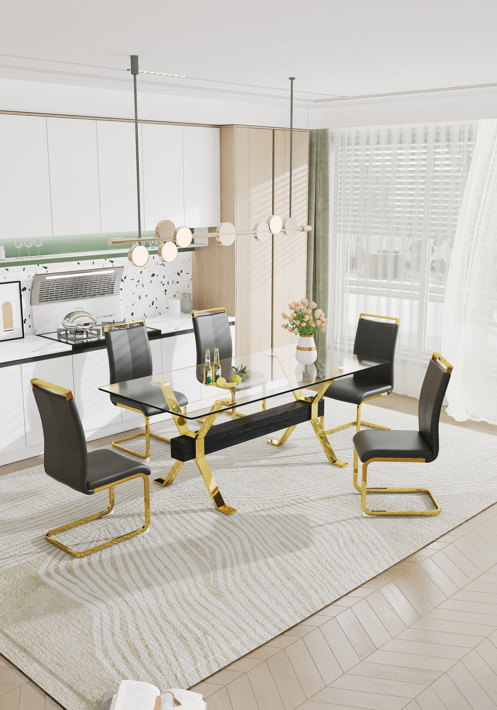 Dining table Modern tempered glass