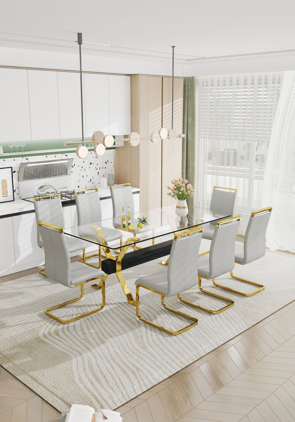 Dining table Modern tempered glass