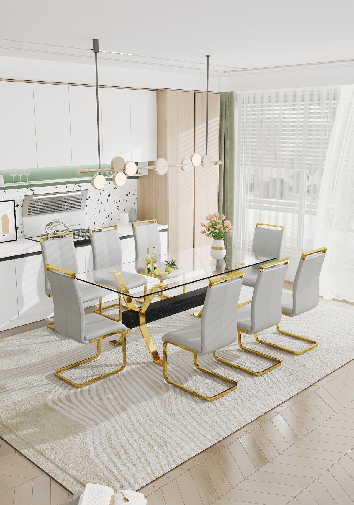 Dining table Modern tempered glass