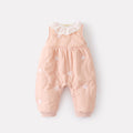 Conjunto de Mameluco Forrado de Lana Gruesa para Bebés Niñas Traje de Gateo Tejido Conjunto de Dos Piezas
