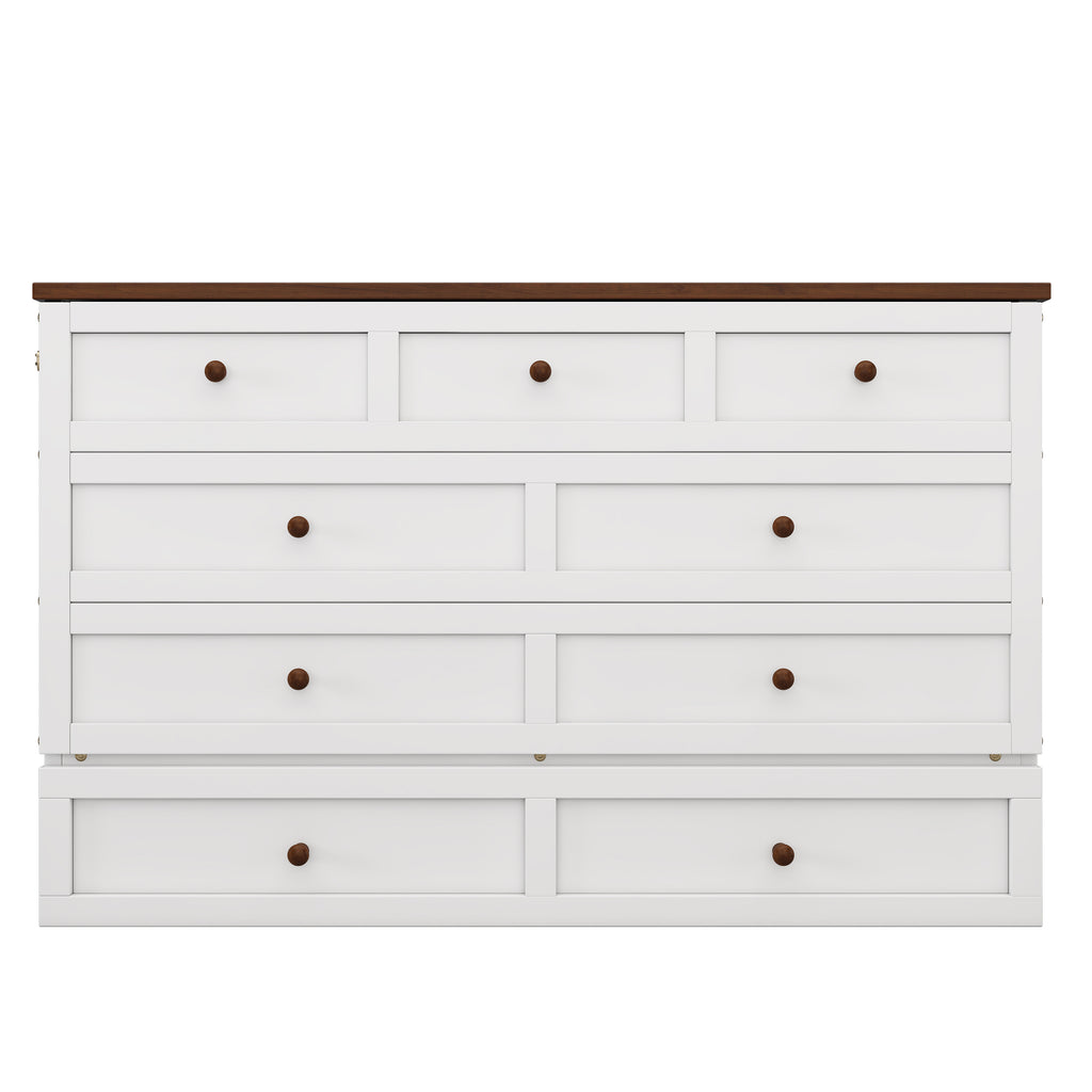 Solid Pine Murphy Bed Chest with Charging...