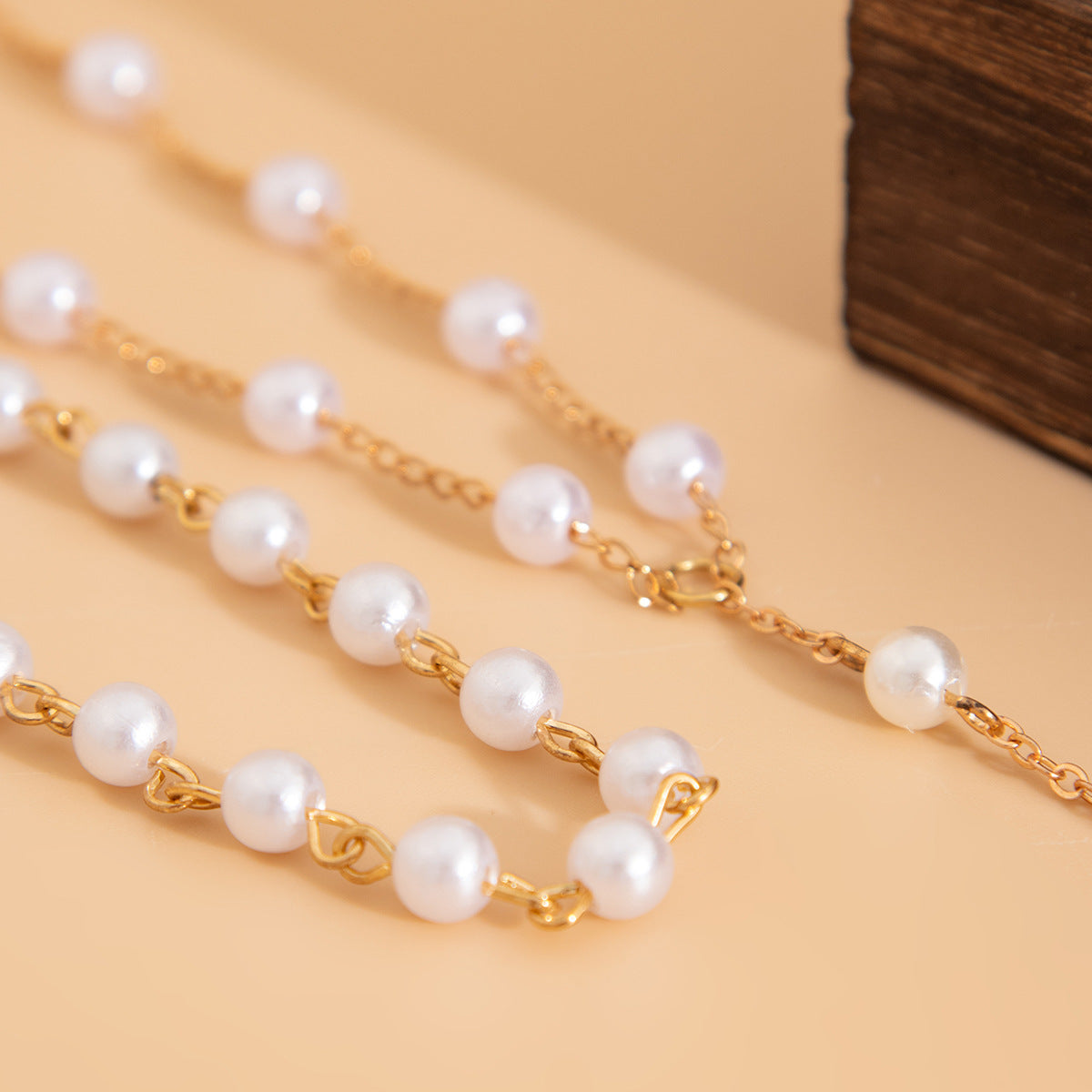Fashionable pearl bead multi-layer...