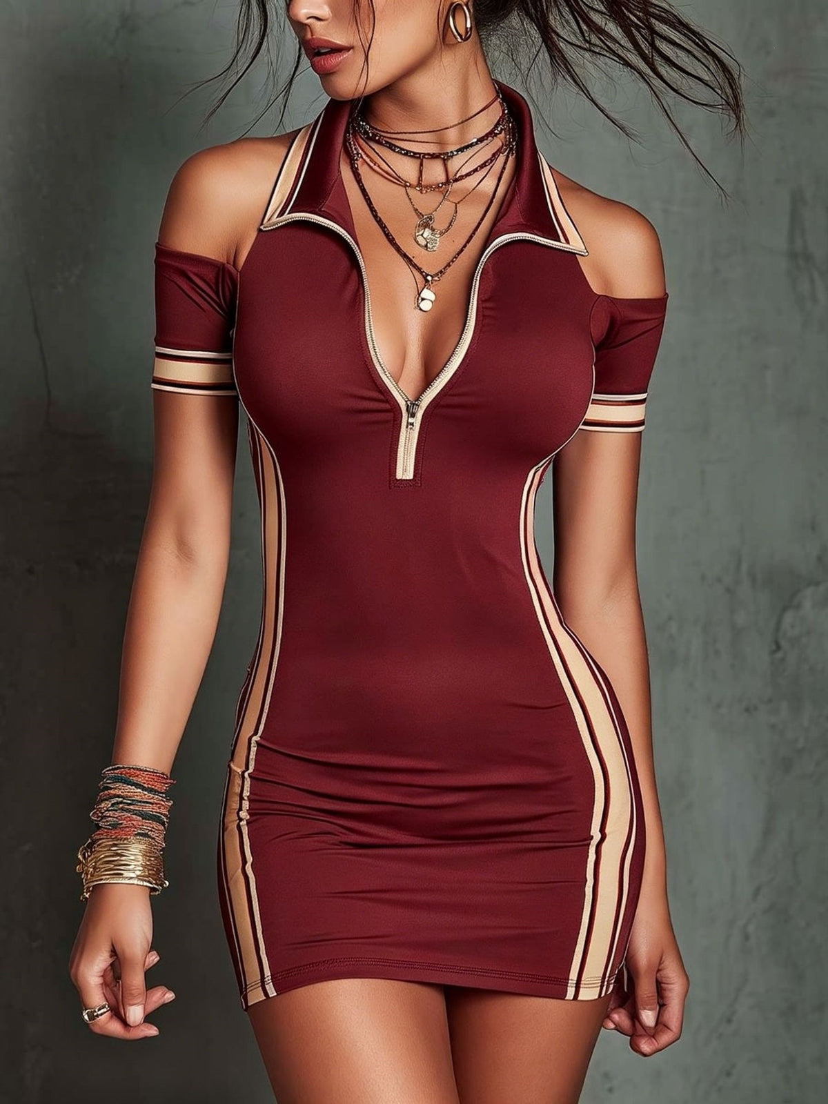 Striped Tight Mini Dress