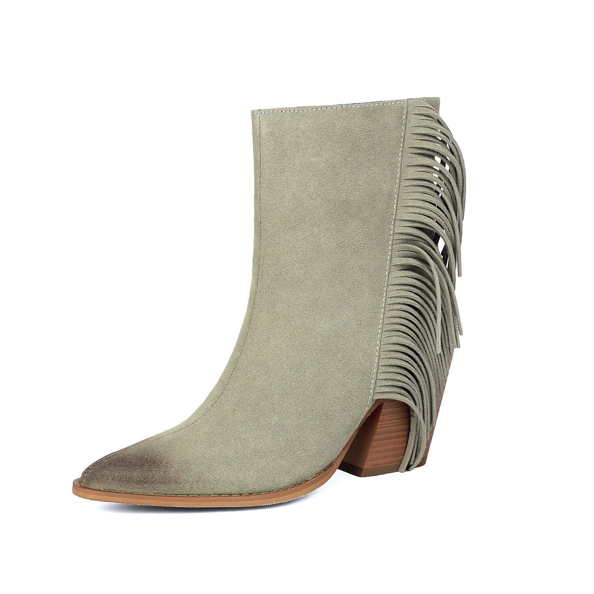 Western Tassel Ankle Boots