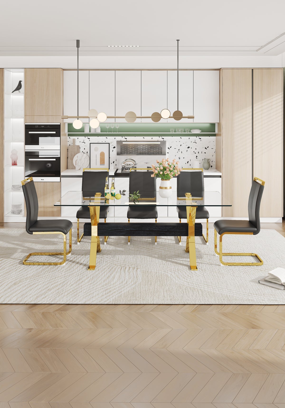 Dining table Modern tempered glass