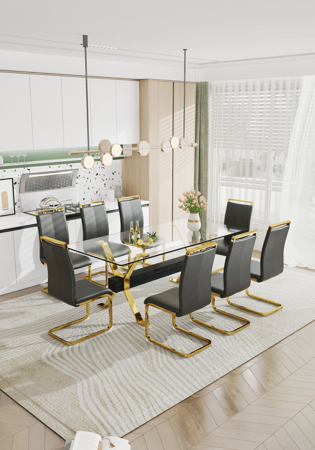 Dining table Modern tempered glass