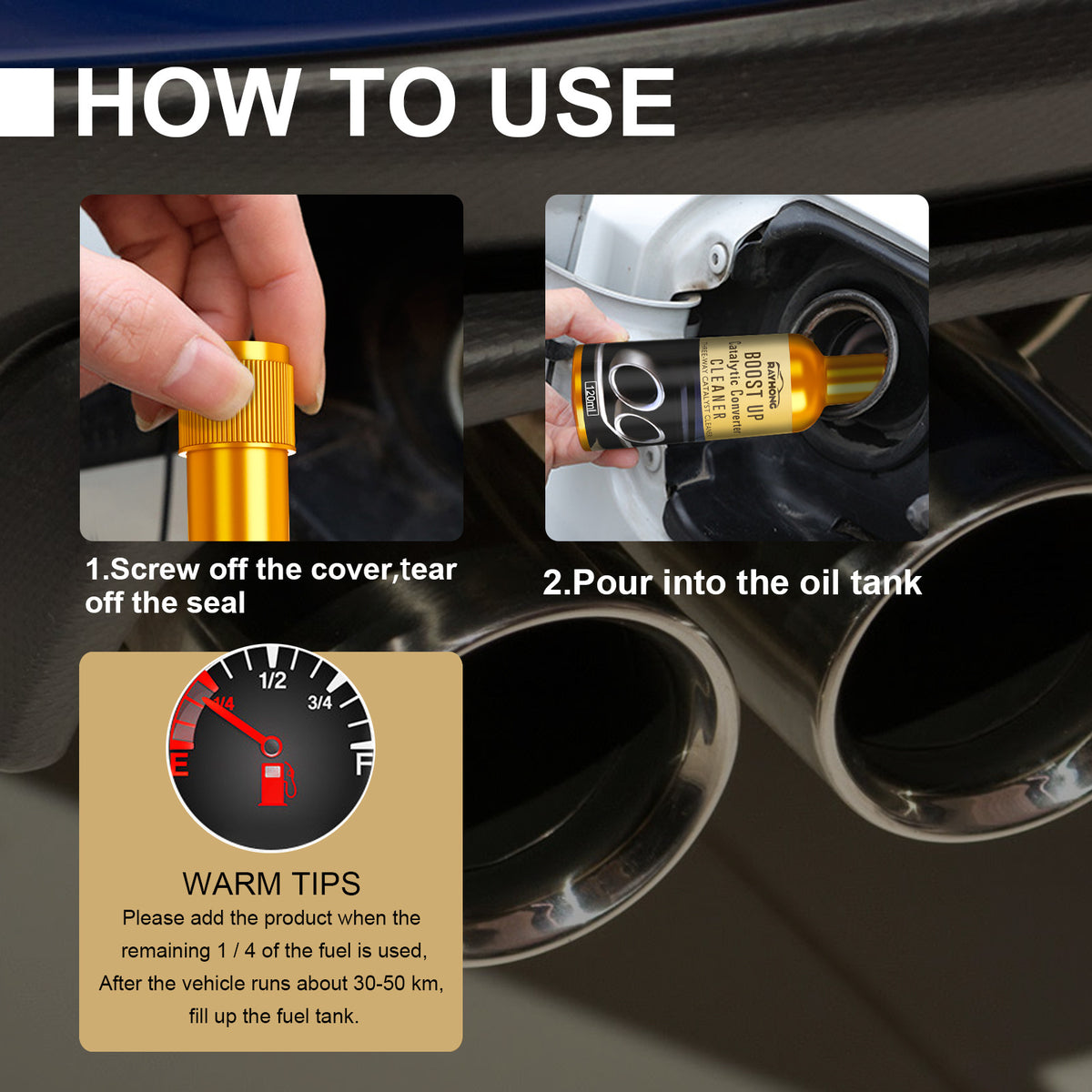 Rayhong Ternary Catalytic Cleaner, Car Cleaning Agent, Exhaust Catalytic Converter Carbon Deposit Removal Inside the Engine
