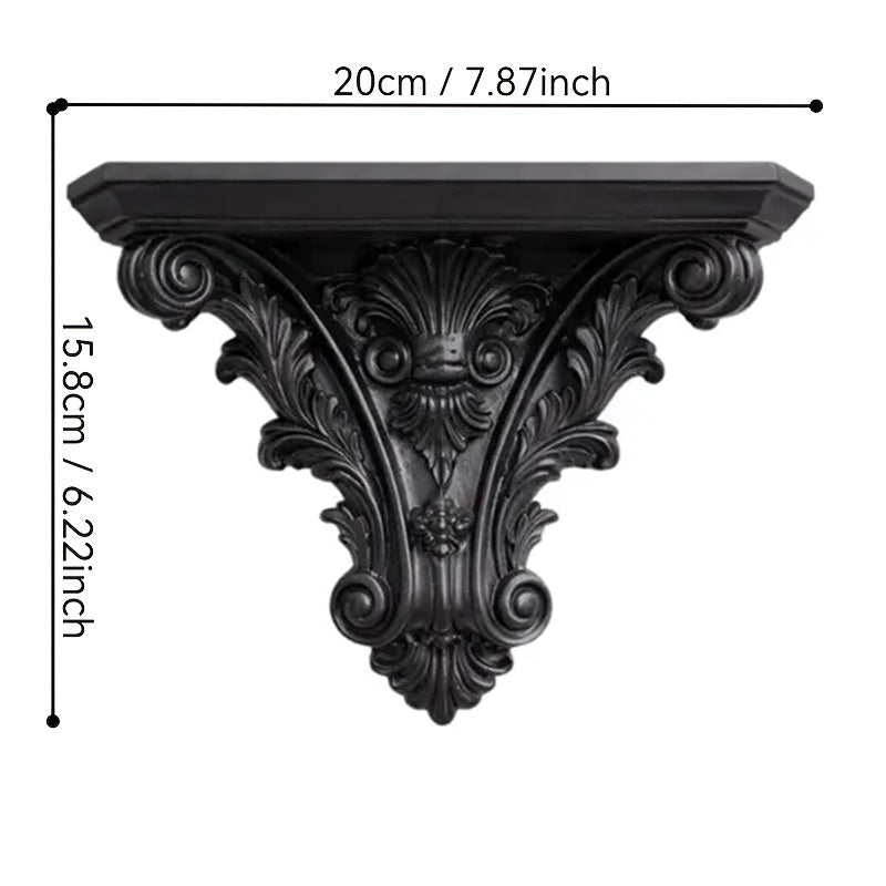 Estantería flotante gótica impresa en 3D, decoración de pared tallada creativa, soporte retro para plantas para sala de estar y decoración interior