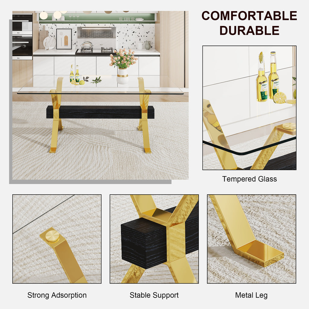 Dining table Modern tempered glass