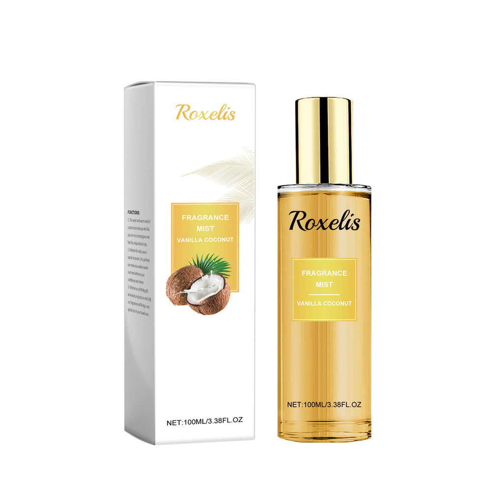 Roxelis Vanilla Coconut Fragrance Spray Long Lasting Fragrance Refreshing Body Spray Floral Fruity Fragrance Refreshing Body Fragrance