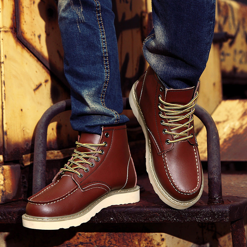 British casual high top genuine leather...