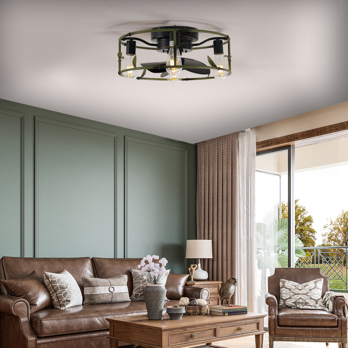 Flush Mount Ceiling Fans with Lights...