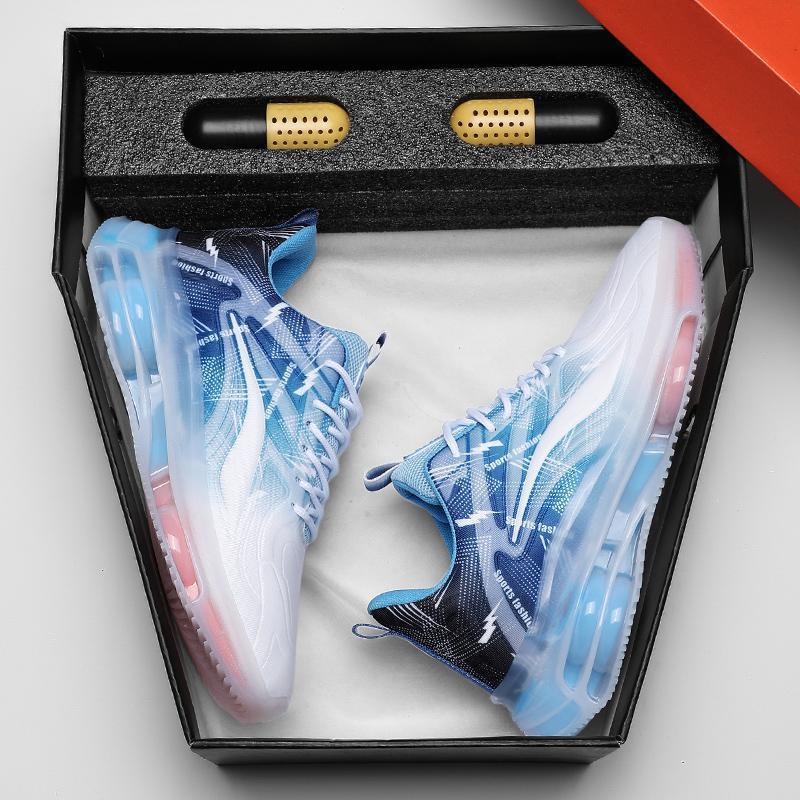 Men's Breathable Casual Running Height-Increasing Air Cushion Shock-Absorbing Leather Dad Sneakers